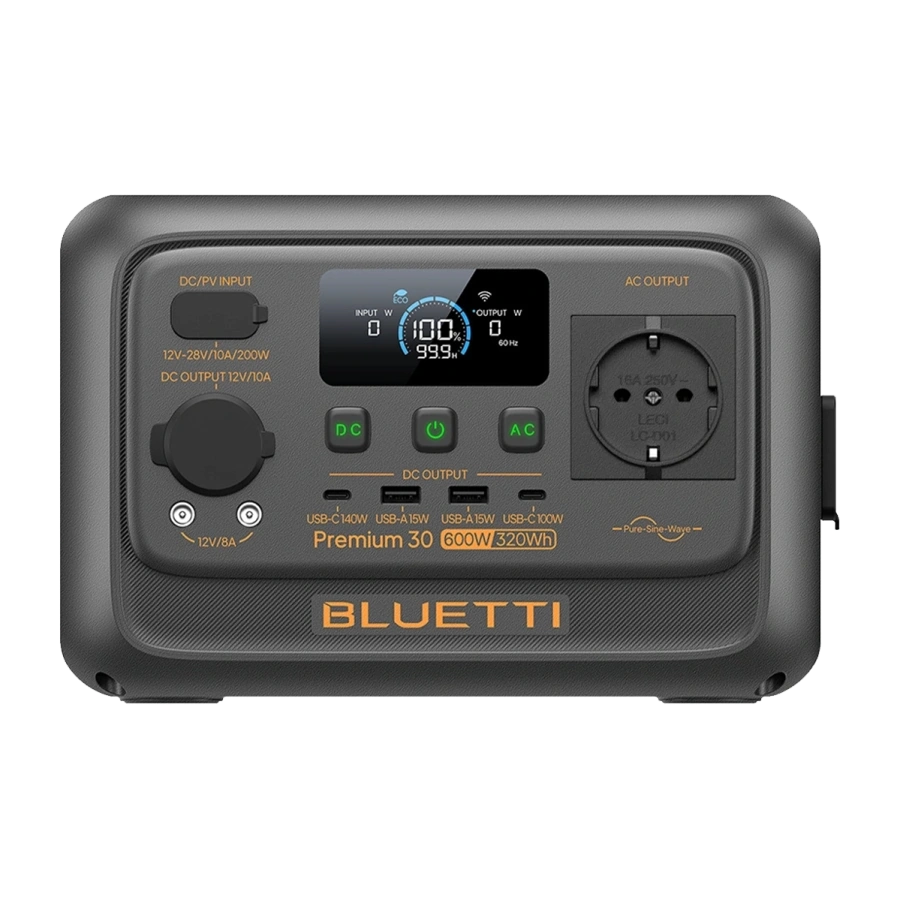 Портативна зарядна станція BLUETTI Premium 30 V2 | 600W 320Wh (P-PR30V2-EU-GY-BL-010)