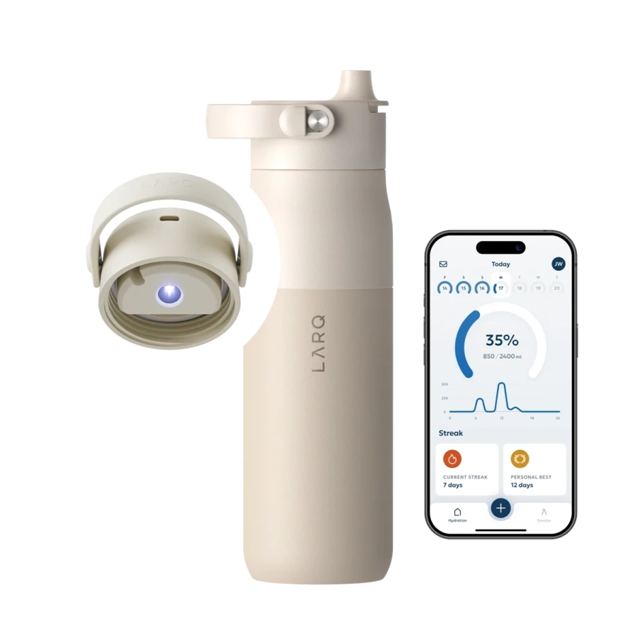 Розумна пляшка для води з функцією очищення LARQ Bottle PureVis 2 - 23 oz/680ml with Essential Bottle Filter - Mojave Dune