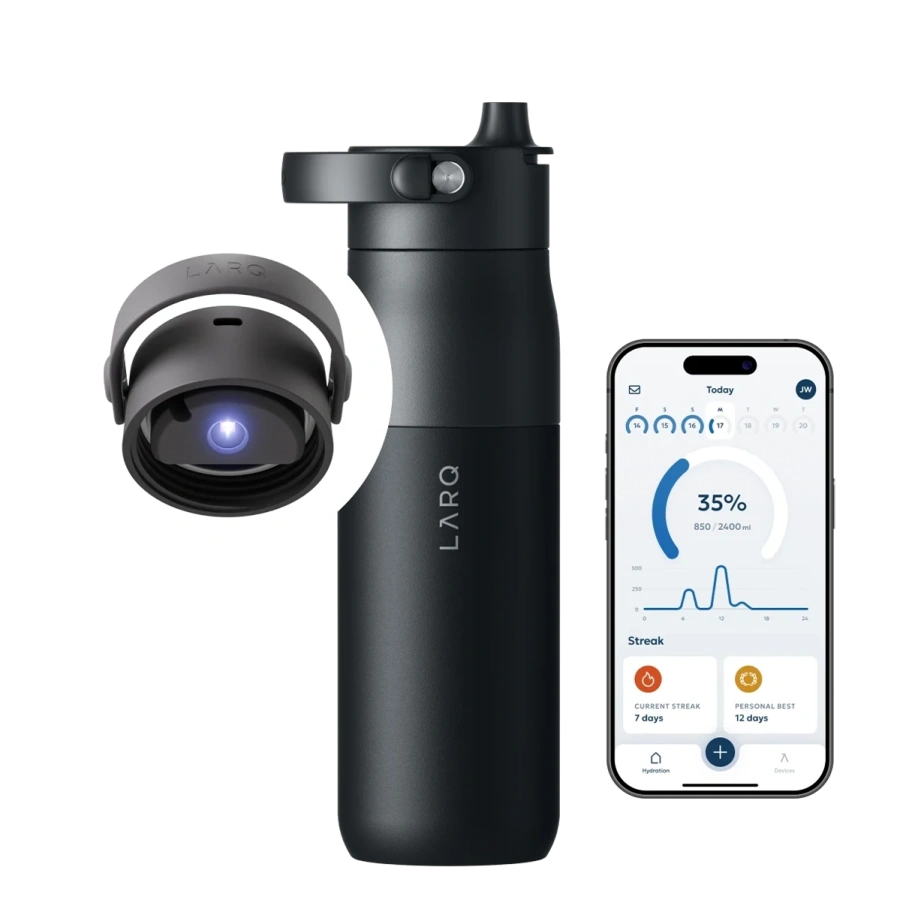 Розумна пляшка для води з функцією очищення LARQ Bottle PureVis 2 - 23 oz/680ml with Essential Bottle Filter - Obsidian Black