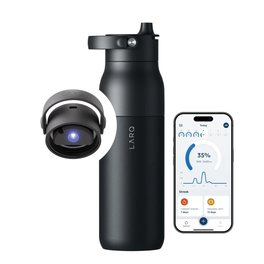Розумна пляшка для води з функцією очищення LARQ Bottle PureVis 2 - 34 oz/1000ml with Essential Bottle Filter - Obsidian Black