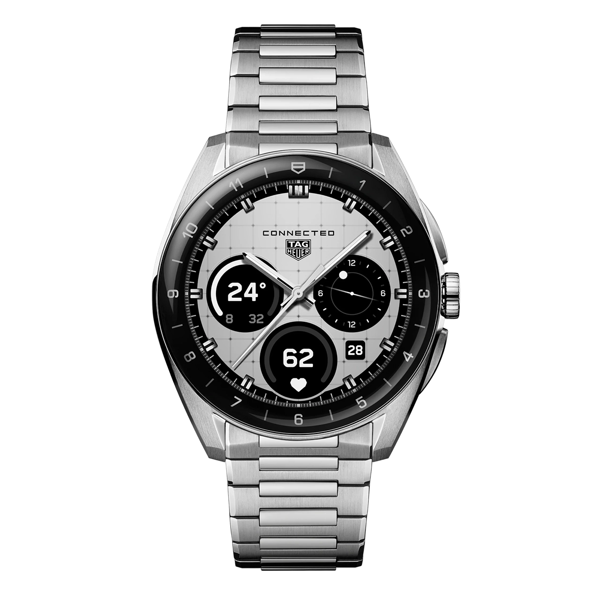 Смарт-часы TAG Heuer Connected Calibre E5 - 40 mm Steel Case with Silver Steel Bracelet (SBT8010.BA0002)
