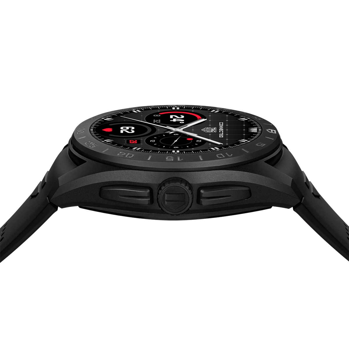 Смарт-часы TAG Heuer Connected Calibre E5 - 45 mm Black DLC Grade 2 Titanium Case with Black Rubber Strap (SBT8A80.BT6293)