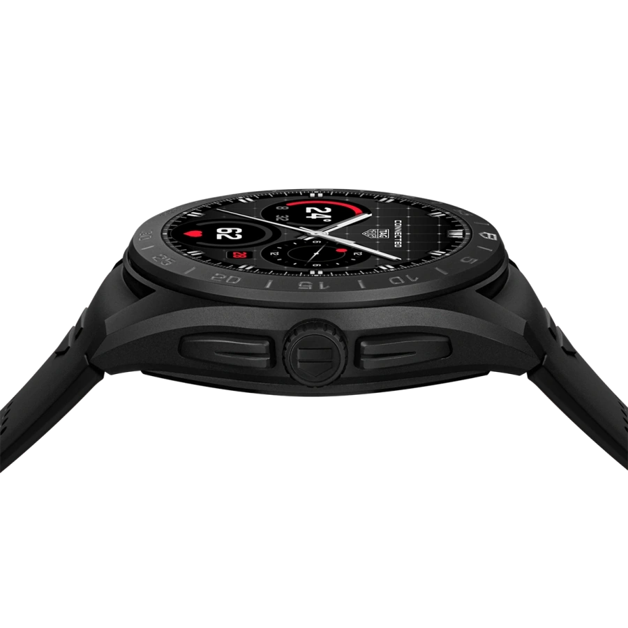 Смарт-годинник TAG Heuer Connected Calibre E5 - 45 mm Black DLC Grade 2 Titanium Case with Black Rubber Strap (SBT8A80.BT6293)