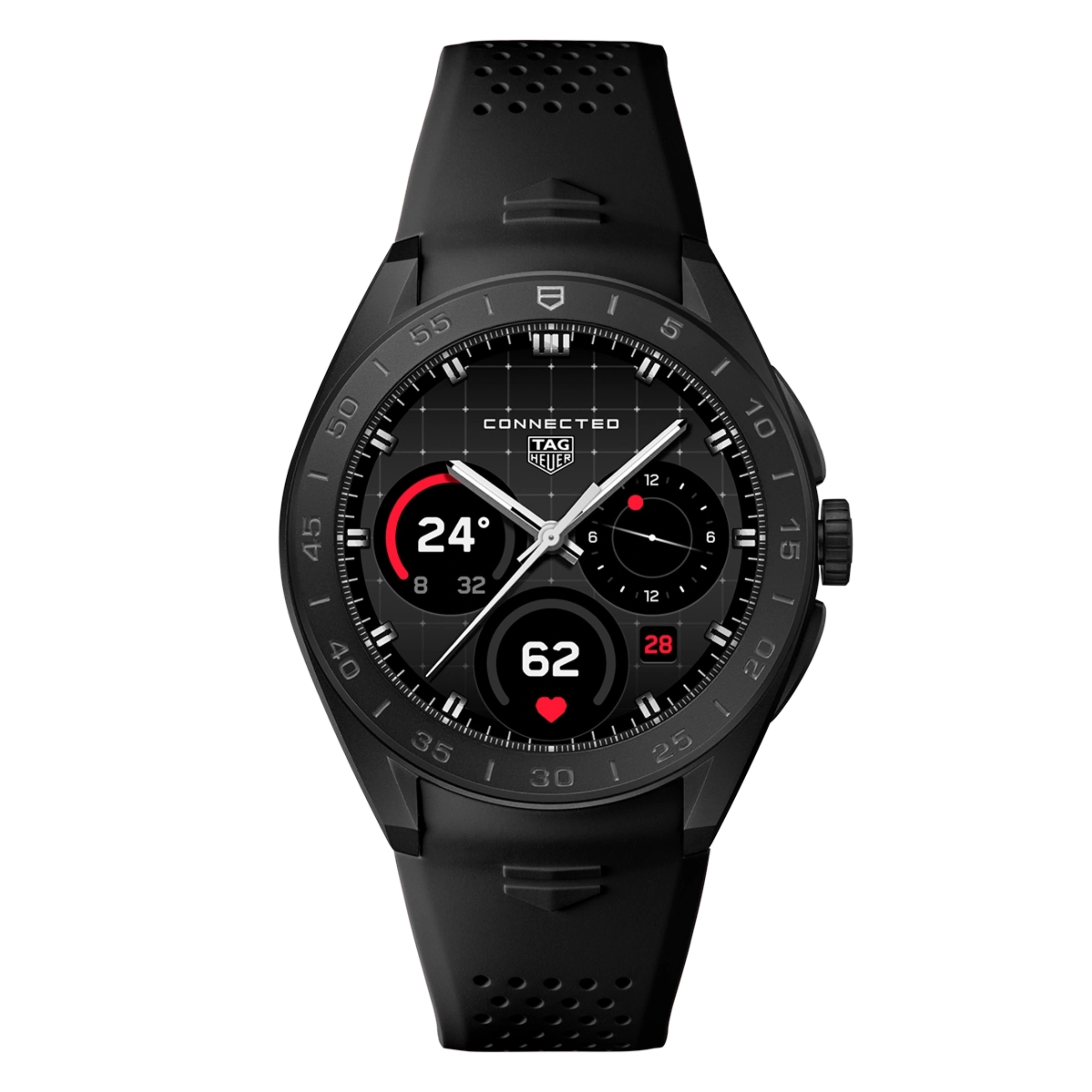 Смарт-часы TAG Heuer Connected Calibre E5 - 45 mm Black DLC Grade 2 Titanium Case with Black Rubber Strap (SBT8A80.BT6293) Смарт-часы TAG Heuer Connected Calibre E5 - 45 mm Black DLC Grade 2 Titanium Case with Black Rubber Strap (SBT8A80.BT6293)