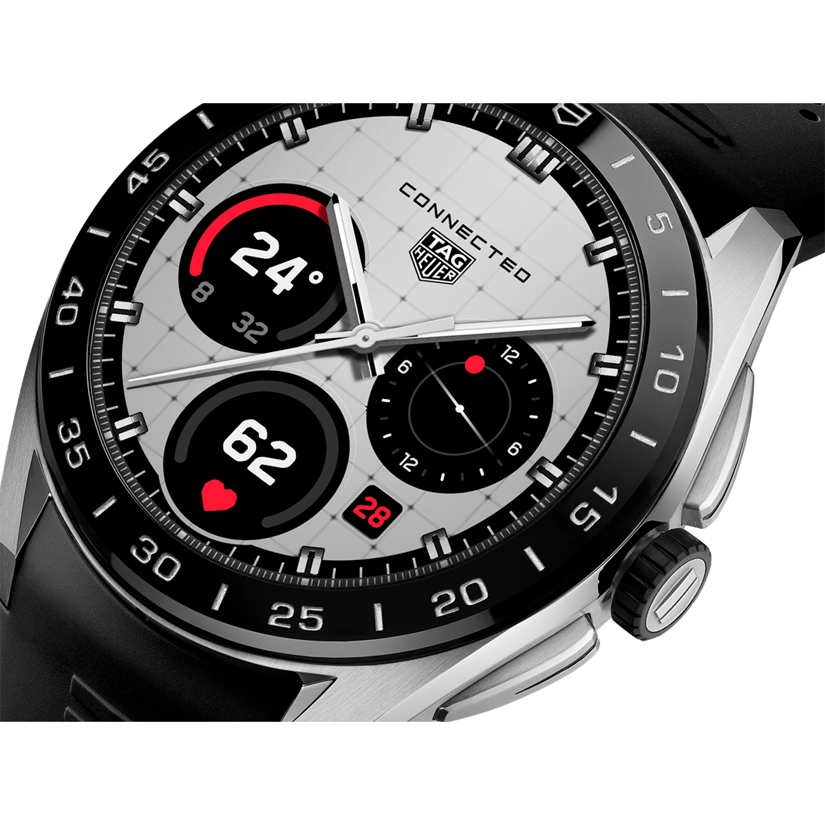 Смарт-часы TAG Heuer Connected Calibre E5 - 40 mm Steel Case with Black Rubber Strap (SBT8010.BT0002)