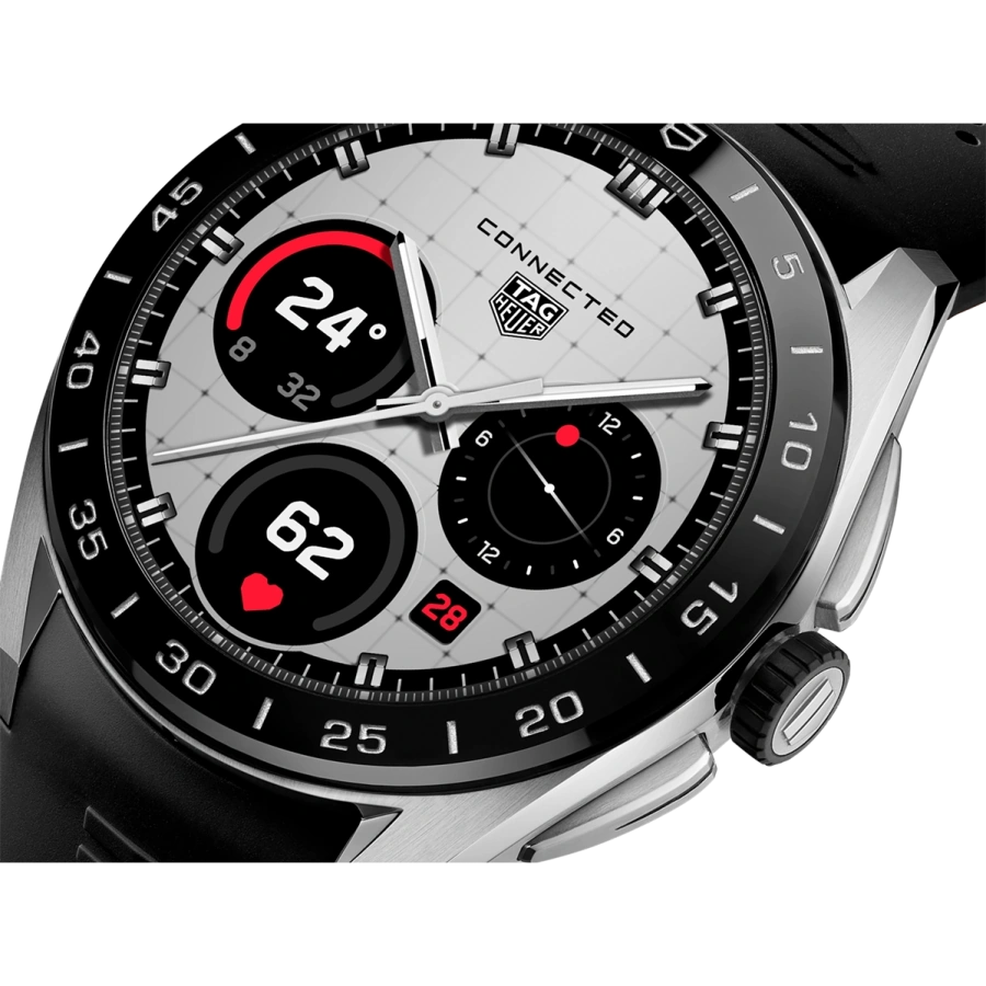 Смарт-годинник TAG Heuer Connected Calibre E5 - 45 mm Steel Case with Black Rubber Strap (SBT8A10.BT6292)