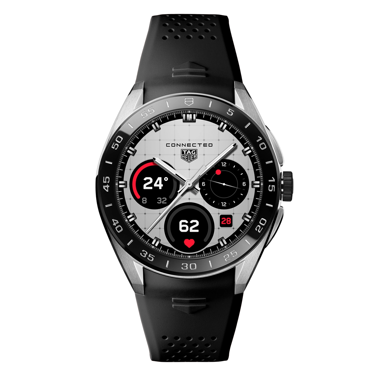 Смарт-часы TAG Heuer Connected Calibre E5 - 40 mm Steel Case with Black Rubber Strap (SBT8010.BT0002)