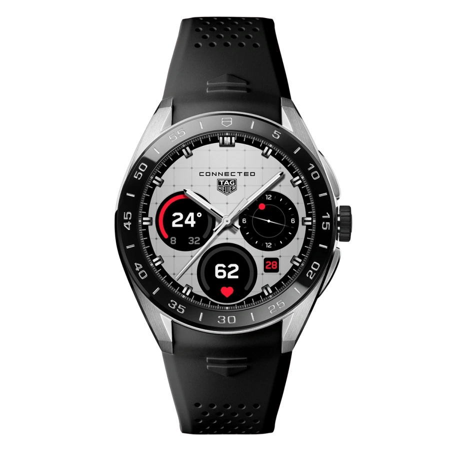 Смарт-годинник TAG Heuer Connected Calibre E5 - 45 mm Steel Case with Black Rubber Strap (SBT8A10.BT6292)