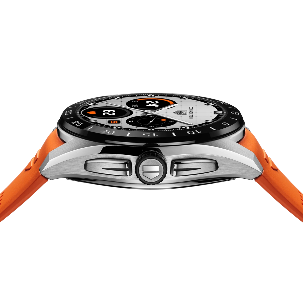 Смарт-часы TAG Heuer Connected Calibre E5 - 40 mm Steel Case with Orange Rubber Strap (SBT8010.BT0020)
