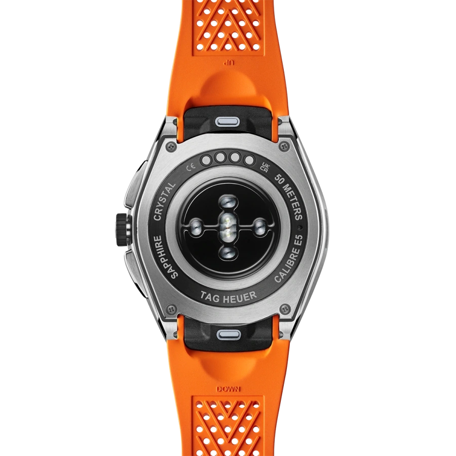 Смарт-годинник TAG Heuer Connected Calibre E5 - 45 mm Steel Case with Orange Rubber Strap (SBT8A10.BT6366)
