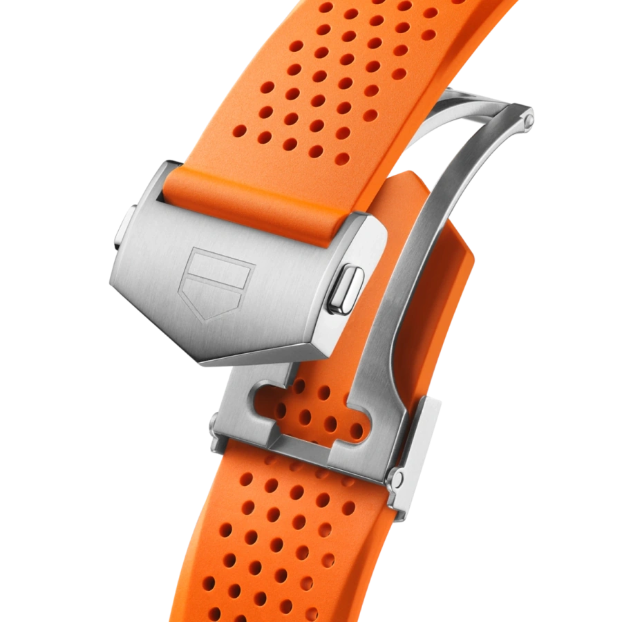 Смарт-годинник TAG Heuer Connected Calibre E5 - 45 mm Steel Case with Orange Rubber Strap (SBT8A10.BT6366)