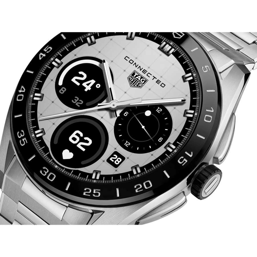 Смарт-годинник TAG Heuer Connected Calibre E5 - 45 mm Steel Case with Silver Steel Bracelet (SBT8A10.BA0003)