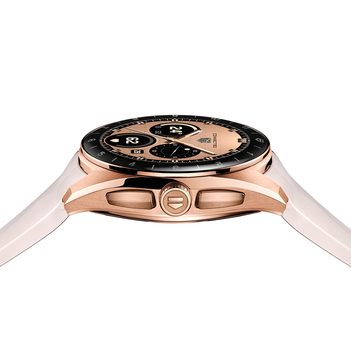 Смарт-часы TAG Heuer Connected Calibre E5 Golden Bright Edition - 40 mm Rose Golden PVD Steel Case with Pink Rubber Strap (SBT8011.BT0036)