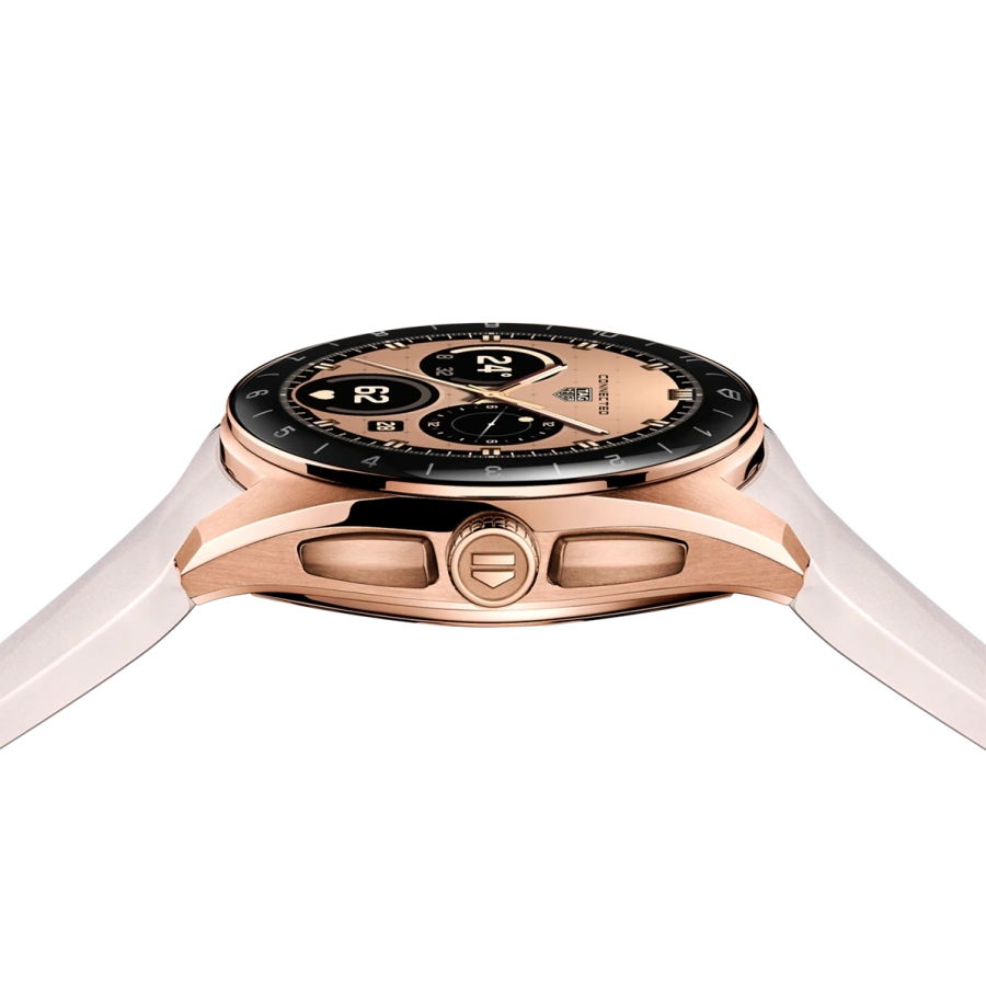 Смарт-годинник TAG Heuer Connected Calibre E5 Golden Bright Edition - 40 mm Rose Golden PVD Steel Case with Pink Rubber Strap (SBT8011.BT0036)