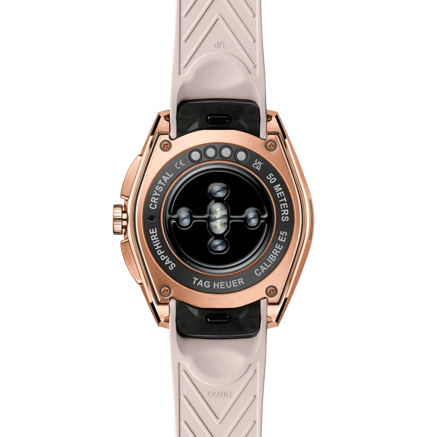 Смарт-годинник TAG Heuer Connected Calibre E5 Golden Bright Edition - 40 mm Rose Golden PVD Steel Case with Pink Rubber Strap (SBT8011.BT0036)