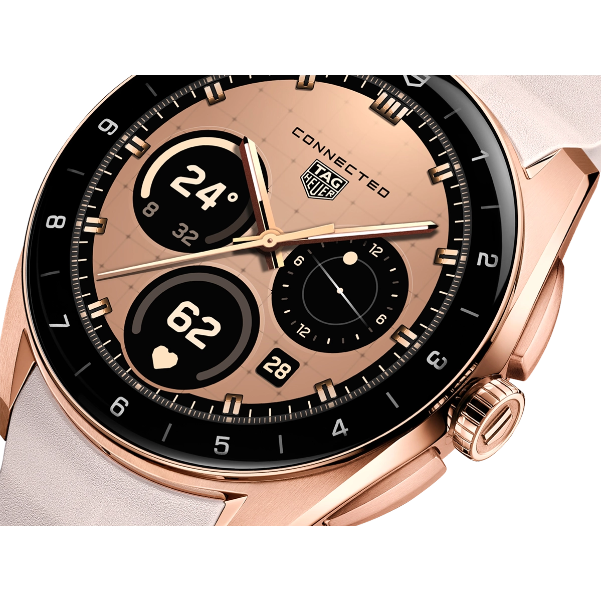 Смарт-часы TAG Heuer Connected Calibre E5 Golden Bright Edition - 40 mm Rose Golden PVD Steel Case with Pink Rubber Strap (SBT8011.BT0036)
