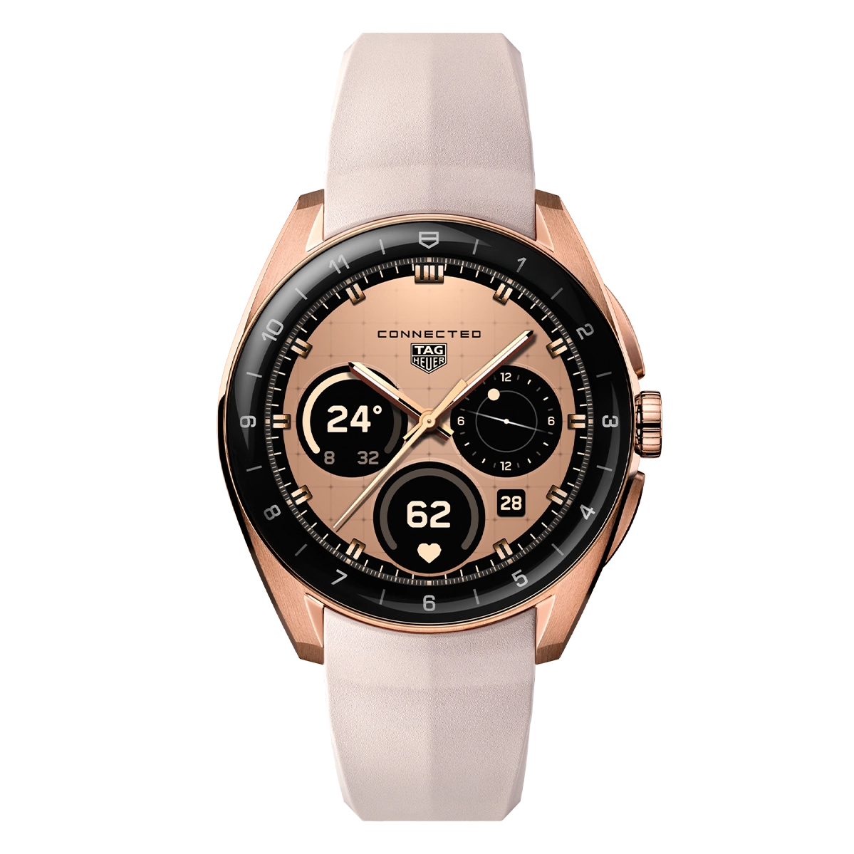 Смарт-часы TAG Heuer Connected Calibre E5 Golden Bright Edition - 40 mm Rose Golden PVD Steel Case with Pink Rubber Strap (SBT8011.BT0036)