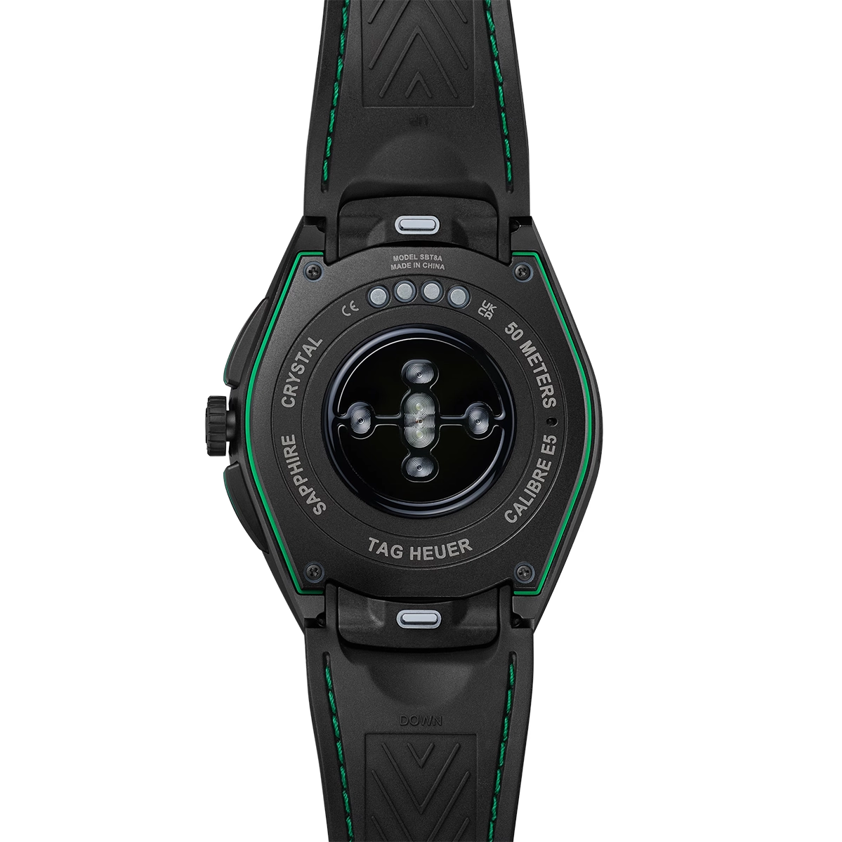 Смарт-часы TAG Heuer Connected Calibre E5 Golf Edition - 45 mm Black DLC Grade 2 Titanium Case with White & Black Rubber Strap (SBT8A81.EB0335)