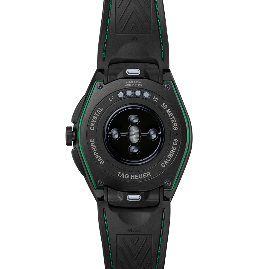 Смарт-годинник TAG Heuer Connected Calibre E5 Golf Edition - 45 mm Black DLC Grade 2 Titanium Case with White & Black Rubber Strap (SBT8A81.EB0335)