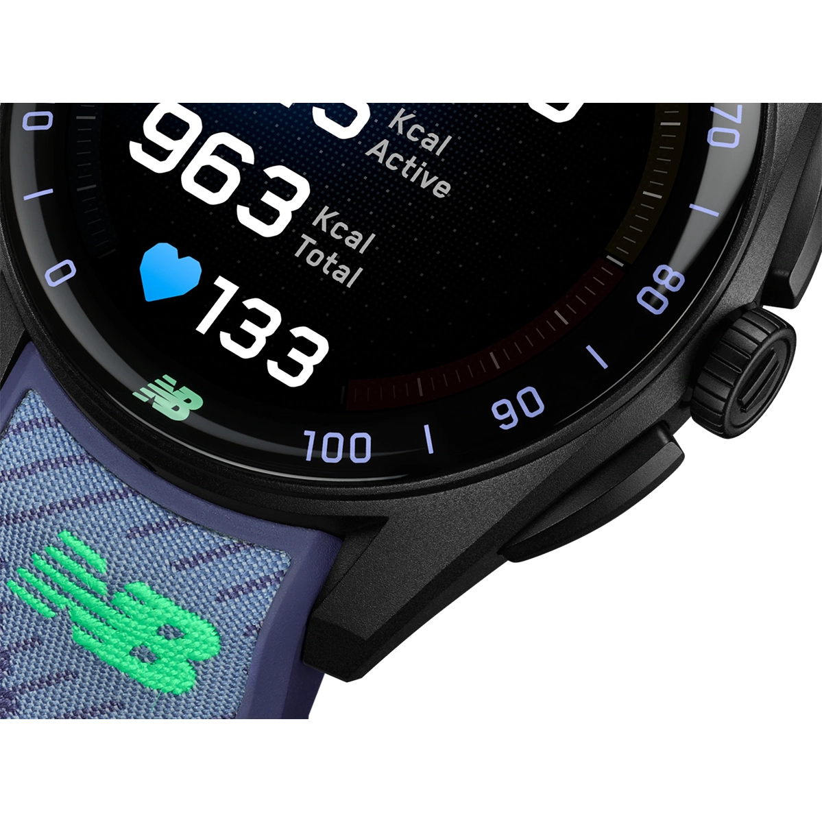 Смарт-годинник TAG Heuer Connected Calibre E5 New Balance Edition - 40 mm Black DLC Grade 2 Titanium Case with Multicolor Rubber Strap (SBT8082.EB0394)