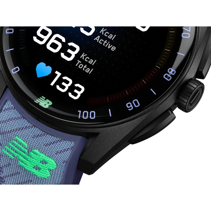 Смарт-годинник TAG Heuer Connected Calibre E5 New Balance Edition - 40 mm Black DLC Grade 2 Titanium Case with Multicolor Rubber Strap (SBT8082.EB0394)