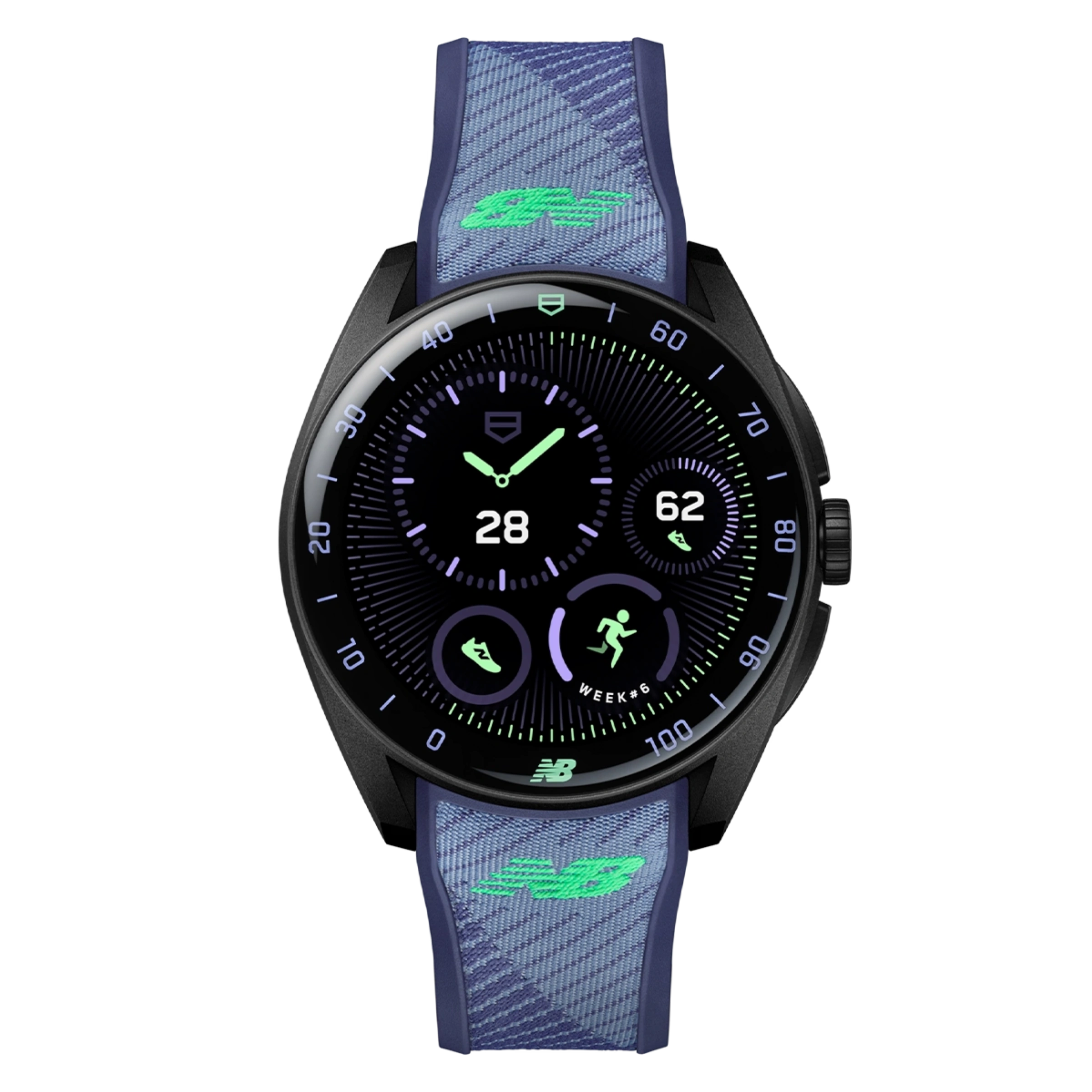 Смарт-годинник TAG Heuer Connected Calibre E5 New Balance Edition - 40 mm Black DLC Grade 2 Titanium Case with Multicolor Rubber Strap (SBT8082.EB0394) Смарт-годинник TAG Heuer Connected Calibre E5 New Balance Edition - 40 mm Black DLC Grade 2 Titanium Case with Multicolor Rubber Strap (SBT8082.EB0394)