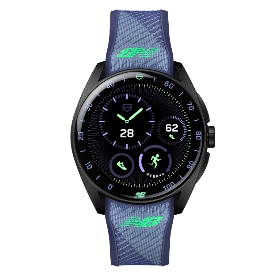 Смарт-годинник TAG Heuer Connected Calibre E5 New Balance Edition - 40 mm Black DLC Grade 2 Titanium Case with Multicolor Rubber Strap (SBT8082.EB0394)