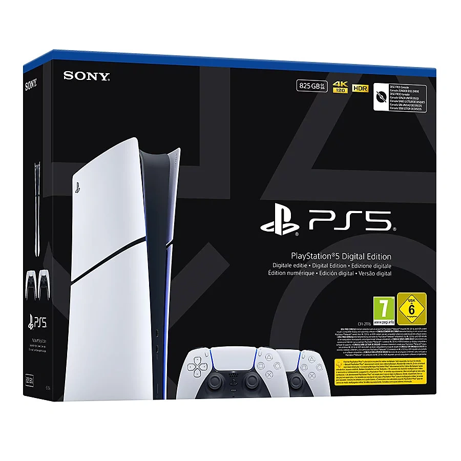 Стационарная игровая приставка Sony PlayStation 5 Slim Digital Edition 825GB + DualSense Wireless Controller (1000042066, 1000050121)