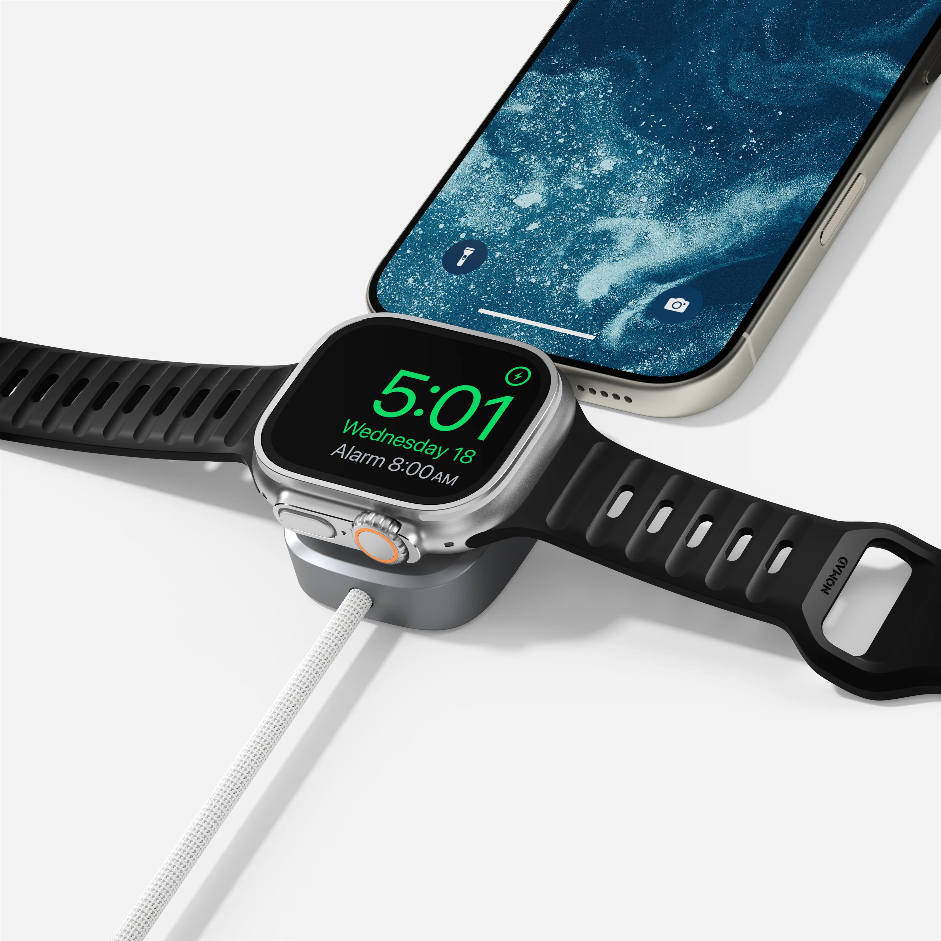 Універсальний кабель Nomad USB-C Kevlar Universal Cable for Apple Watch [1.5 m] - White (NM014667858)