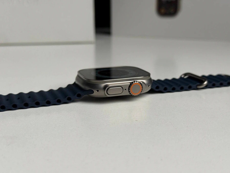 Б/У Apple Watch Ultra 2 GPS + Cellular 49mm Titanium Case with Blue Ocean Band (MREG3) - Состояние: хорошее | Аккумулятор: 99% | Комплектация: полный | Гарантия: 3 мес.