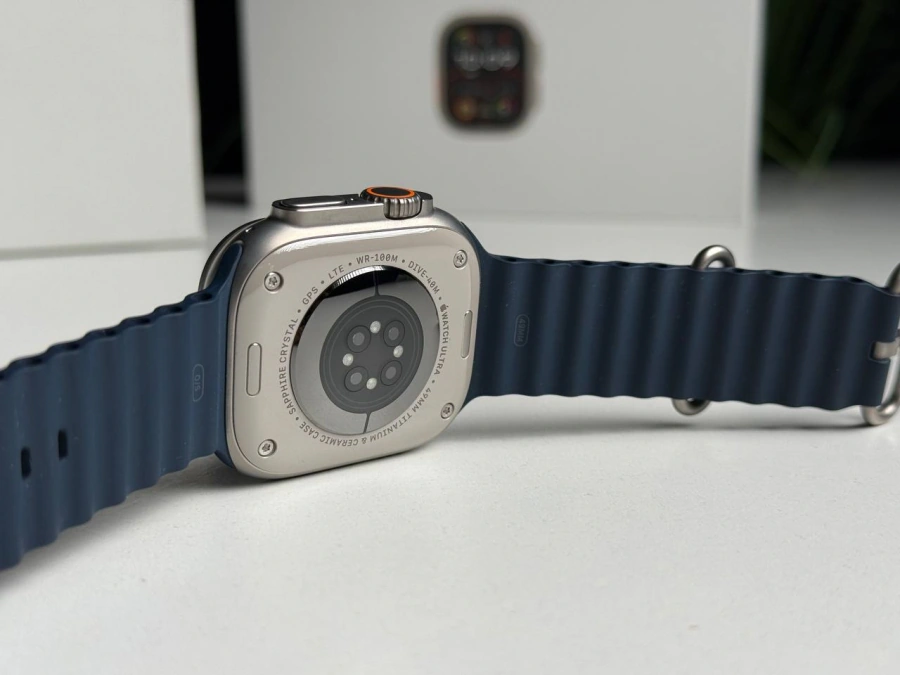 Б/У Apple Watch Ultra 2 GPS + Cellular 49mm Titanium Case with Blue Ocean Band (MREG3) - Состояние: хорошее | Аккумулятор: 99% | Комплектация: полный | Гарантия: 3 мес.