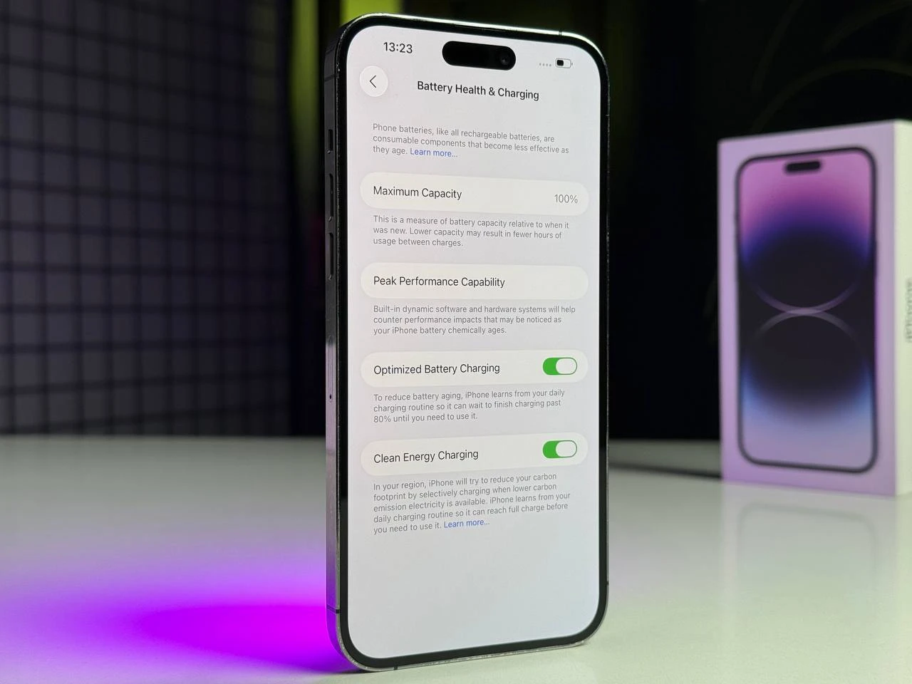 ВЖИВАНИЙ Apple iPhone 14 Pro Max 128GB Deep Purple (MQ9T3) - Стан: задовільний | Акумулятор: 100% | Комплектація: повний | Гарантія: 3 міс.