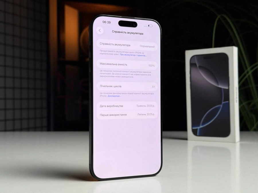 Б/У Apple iPhone 16 Pro Max 512GB Black Titanium (MYX03) - Состояние: хороший | Аккумулятор: 100% | Комплектация: полный | Гарантія: 3 мес.