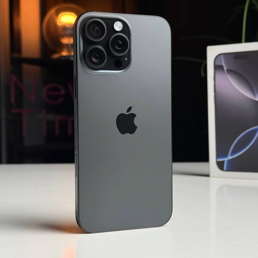 Б/У Apple iPhone 16 Pro Max 512GB Black Titanium (MYX03) - Состояние: хороший | Аккумулятор: 100% | Комплектация: полный | Гарантія: 3 мес.
