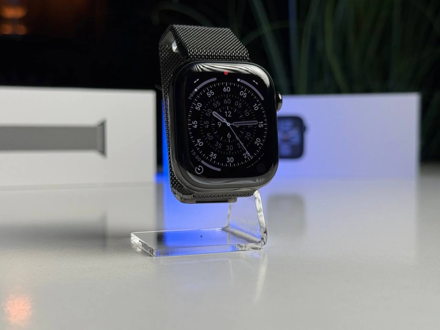 Б/У Apple Watch Series 10 GPS + Cellular 46mm Slate Titanium Case with Slate Milanese Loop - S/M (MC7R4) - Состояние: хороший | Аккумулятор: 93% | Комплектация: полный | Гарантія: 3 мес.