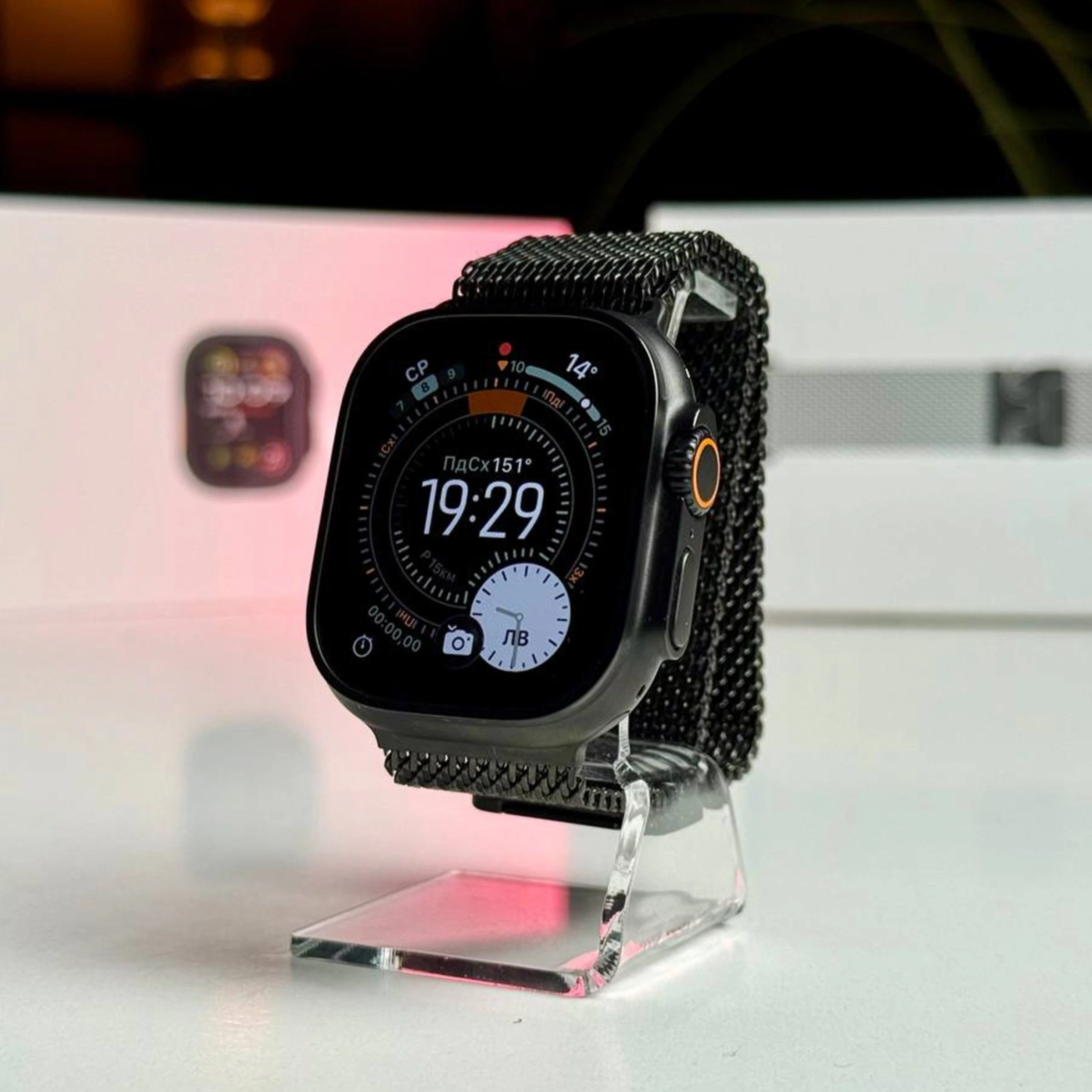 ВЖИВАНИЙ Apple Watch Ultra 2 2024 GPS + Cellular 49mm Black Titanium Case with Black Titanium Milanese Loop - Medium (MX5U3) - Стан: гарний | Акумулятор: 99% | Комплектація: повний | Гарантія: 3 міс.