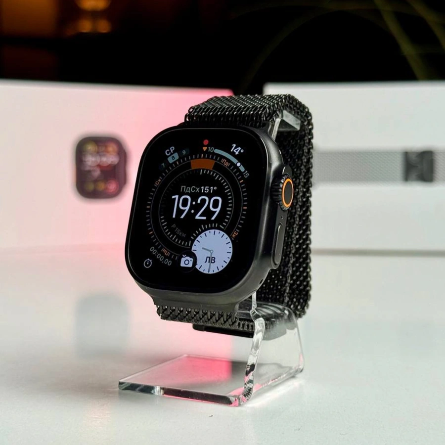 Б/У Apple Watch Ultra 2 2024 GPS + Cellular 49mm Black Titanium Case with Black Titanium Milanese Loop - Medium (MX5U3) - Состояние: хороший | Аккумулятор: 99% | Комплектация: полный | Гарантія: 3 мес.