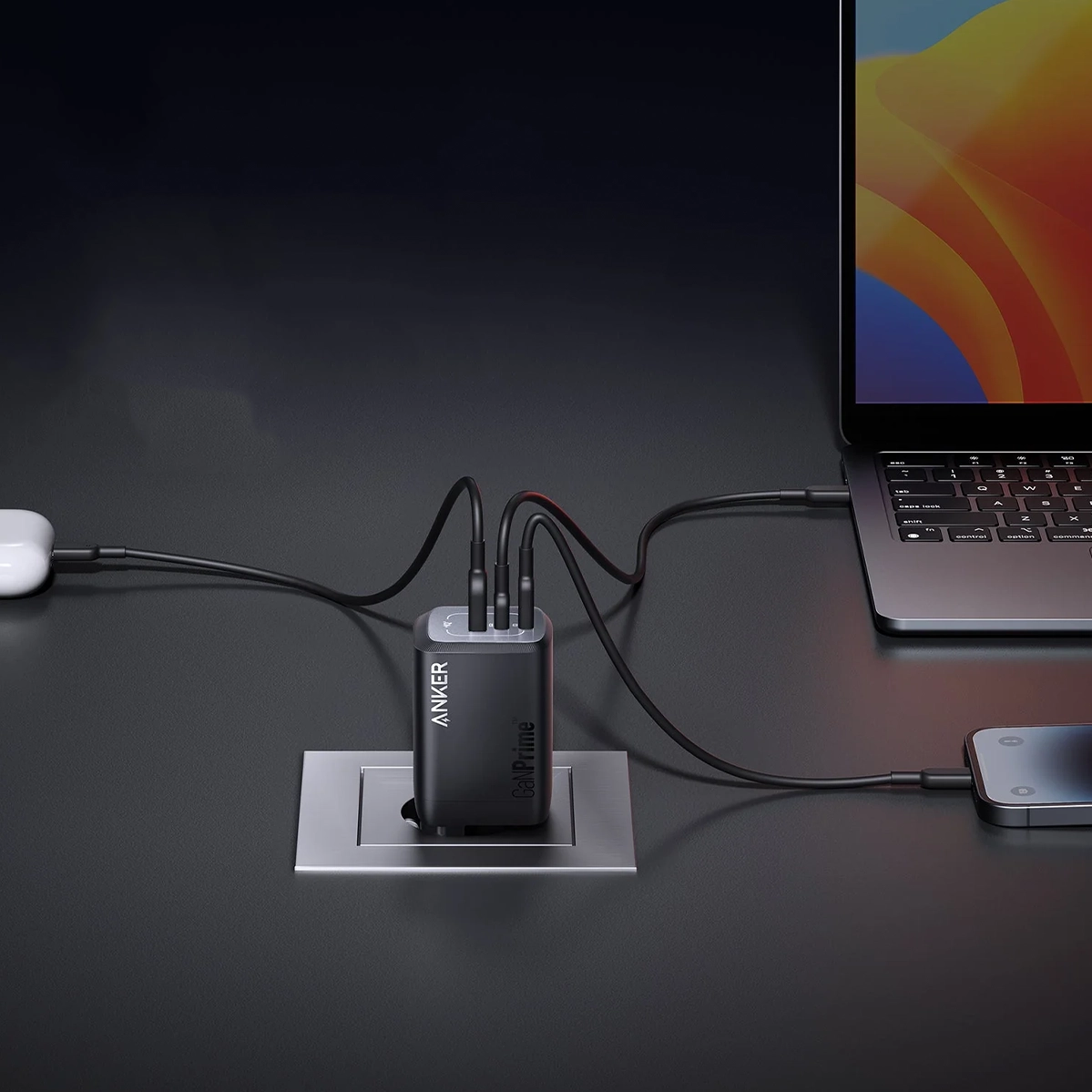 Зарядний пристрій Anker Prime 100W GaN Wall Charger [3 Ports] (A2343)