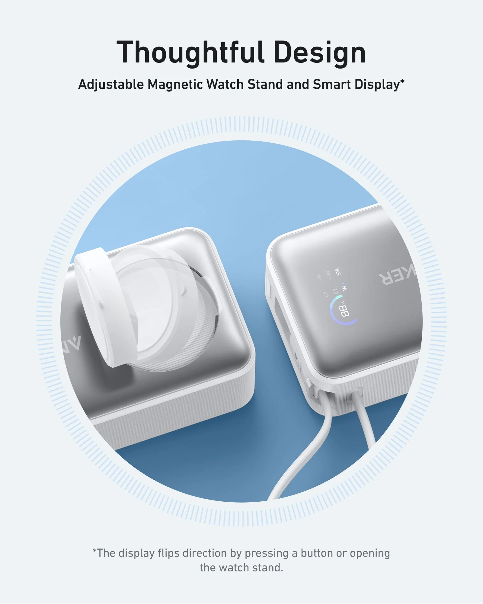 Зовнішній акумулятор [павербанк] Anker MagGo Power Bank 10000mAh 35W Power Bank for Apple Watch - Aurora White (A1657W)