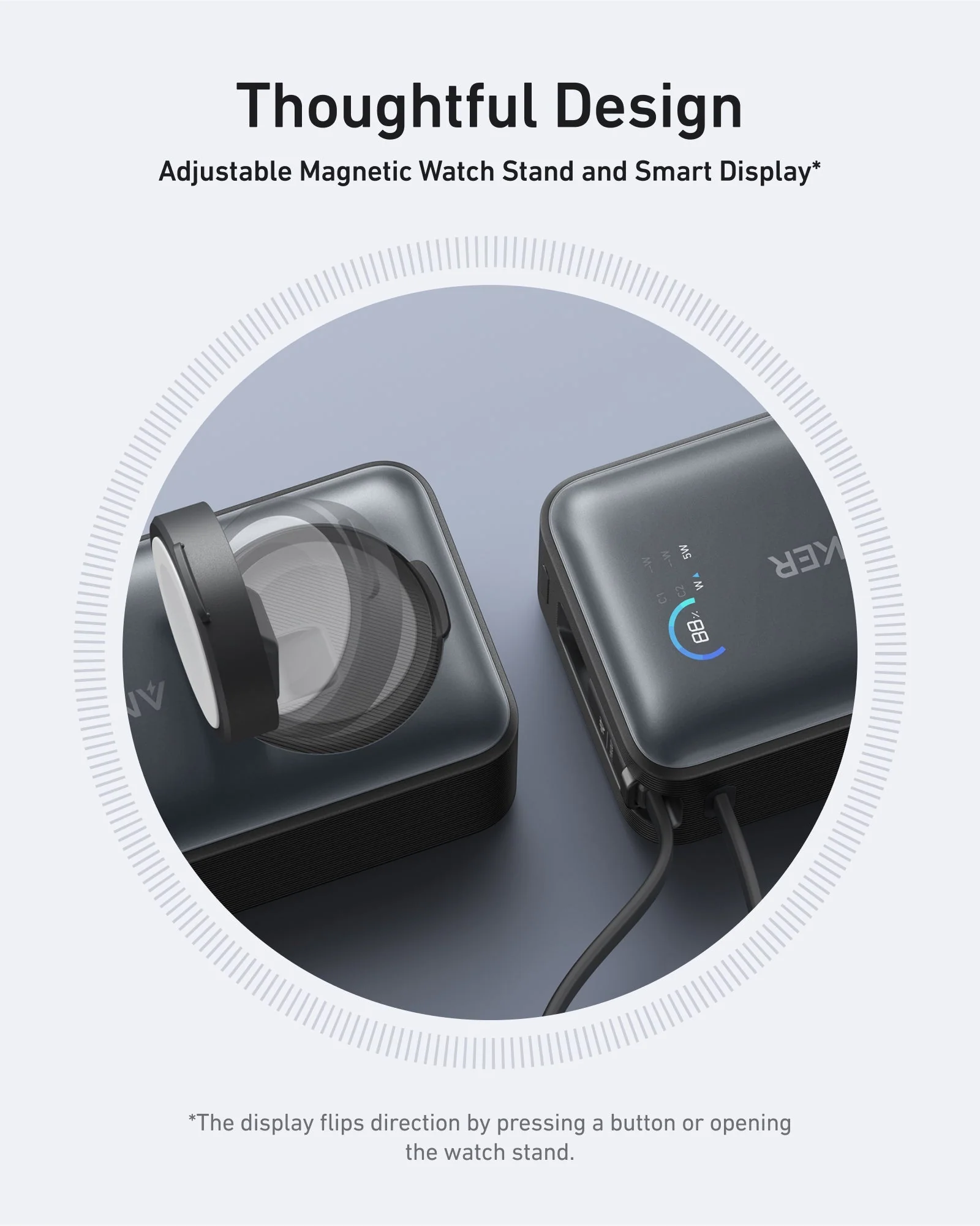 Зовнішній акумулятор [павербанк] Anker MagGo Power Bank 10000mAh 35W Power Bank for Apple Watch - Black Stone (A1657011)