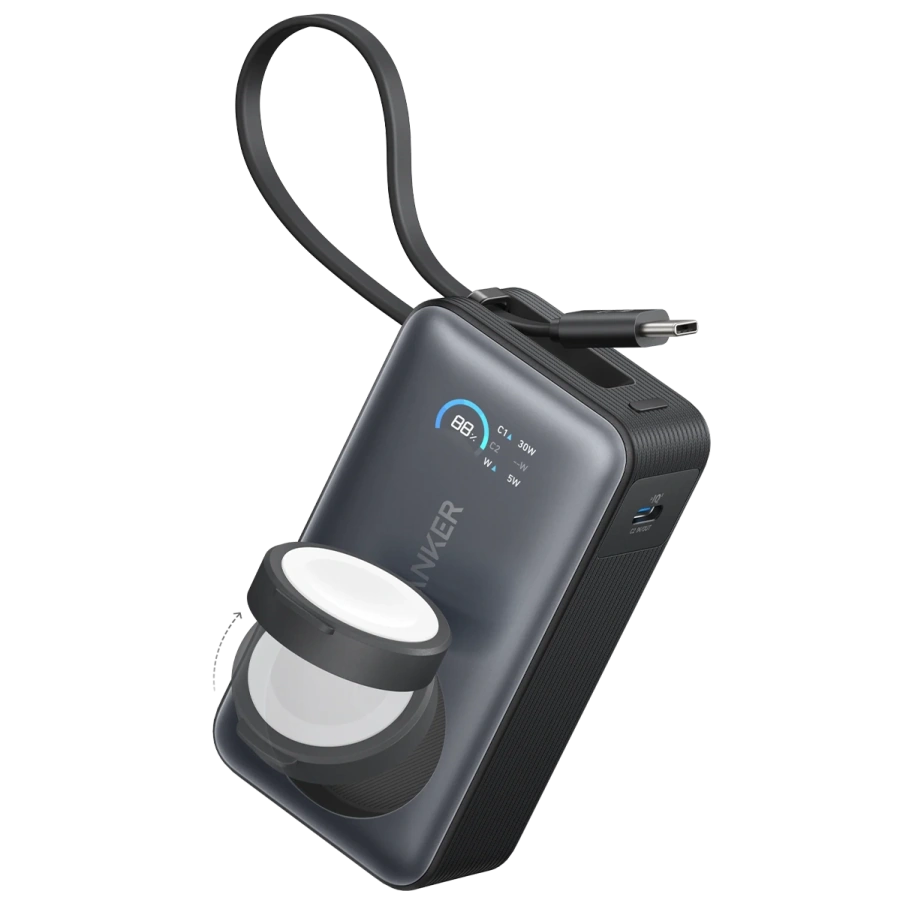 Зовнішній акумулятор [павербанк] Anker MagGo Power Bank 10000mAh 35W Power Bank for Apple Watch - Black Stone (A1657011)