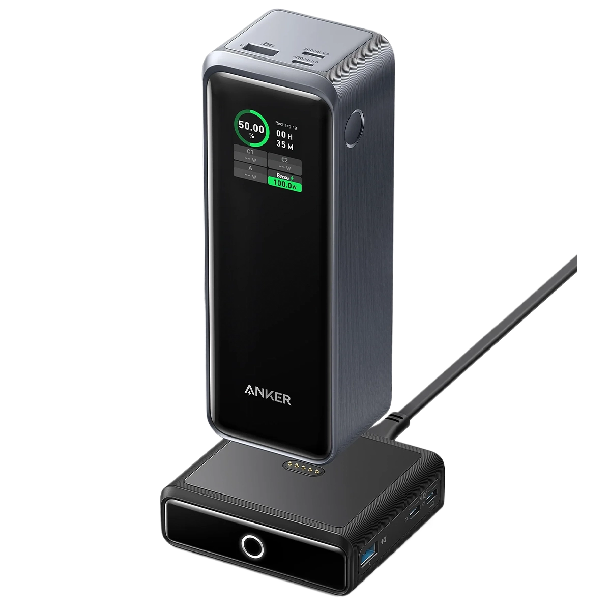 Внешний аккумулятор [павербанк] Anker Prime 27,650mAh Power Bank 250W with 100W Charging Base (A1340311+A1902311)