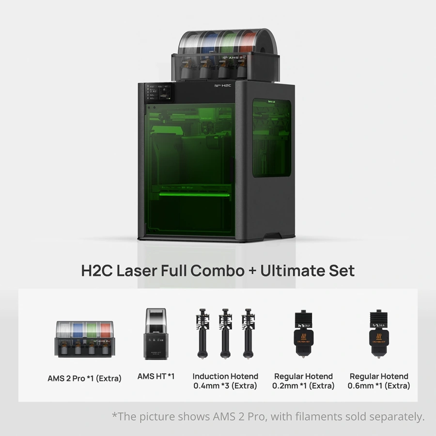 3D-принтер Bambu Lab H2C Laser Full Combo [10W Laser + Ultimate Set]