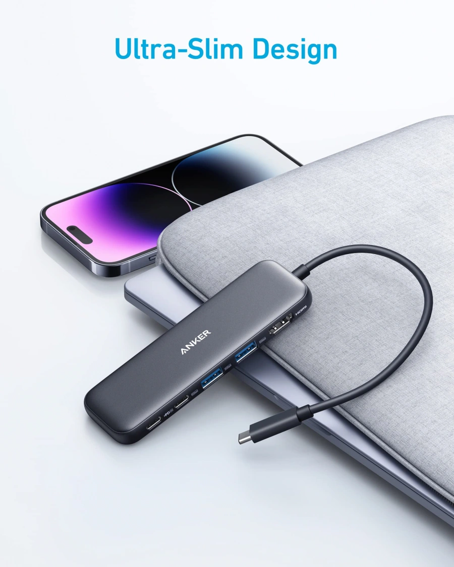 Адаптер Anker 332 USB-C Hub 5-in-1 - Black (A8355011)