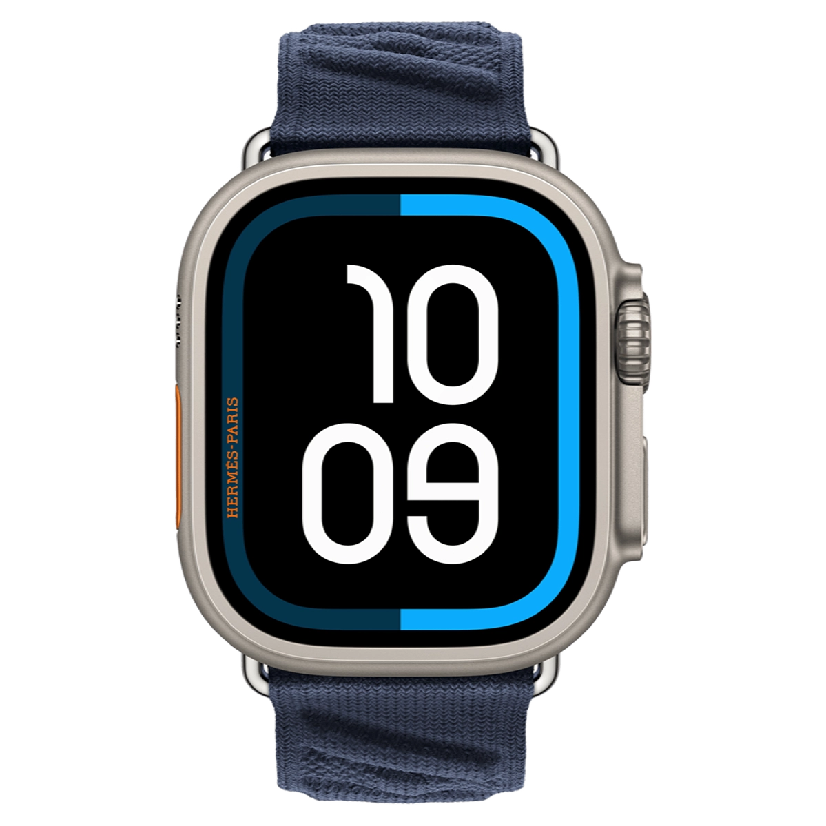 Apple Watch Hermès Ultra 3 GPS + Cellular 49mm Natural Titanium Case with Bleu Nuit En Mer (MF2A4 +MXJA3)