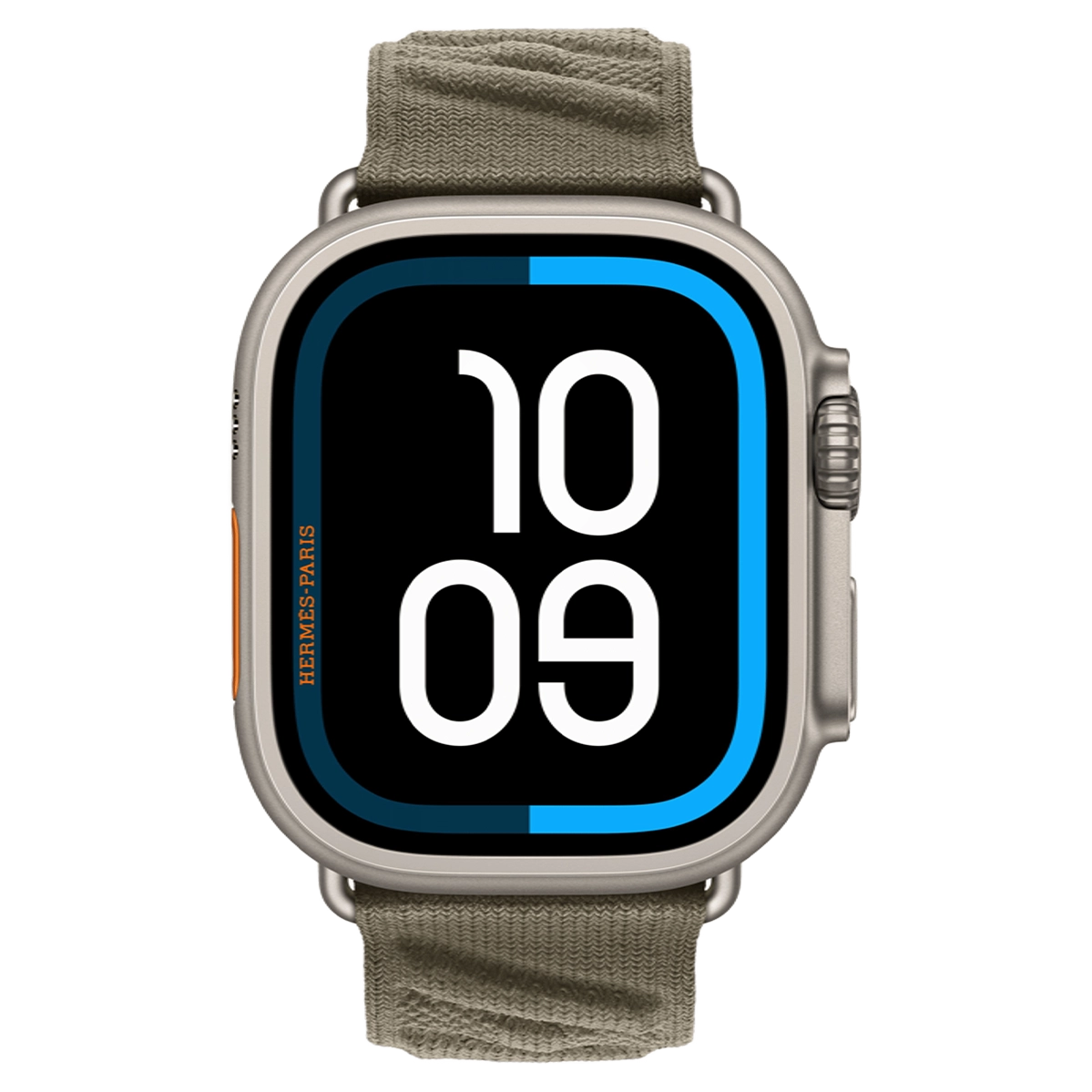 Apple Watch Hermès Ultra 3 GPS + Cellular 49mm Natural Titanium Case with Gris Titane En Mer (MF2A4+MGN84)