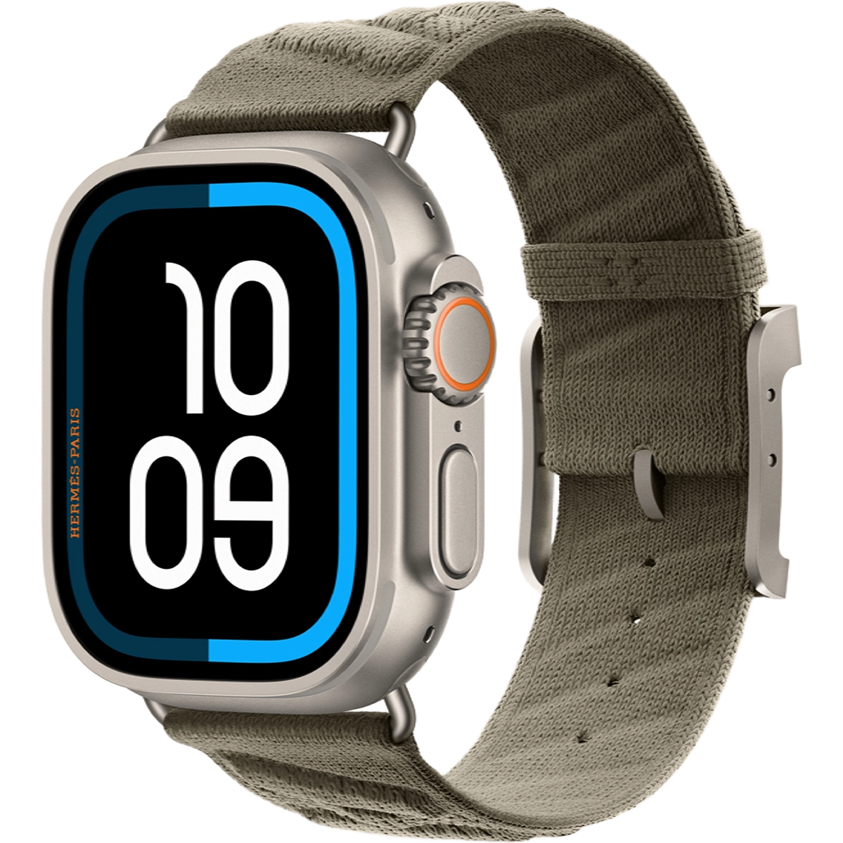 Apple Watch Hermès Ultra 3 GPS + Cellular 49mm Natural Titanium Case with Gris Titane En Mer (MF2A4+MGN84)