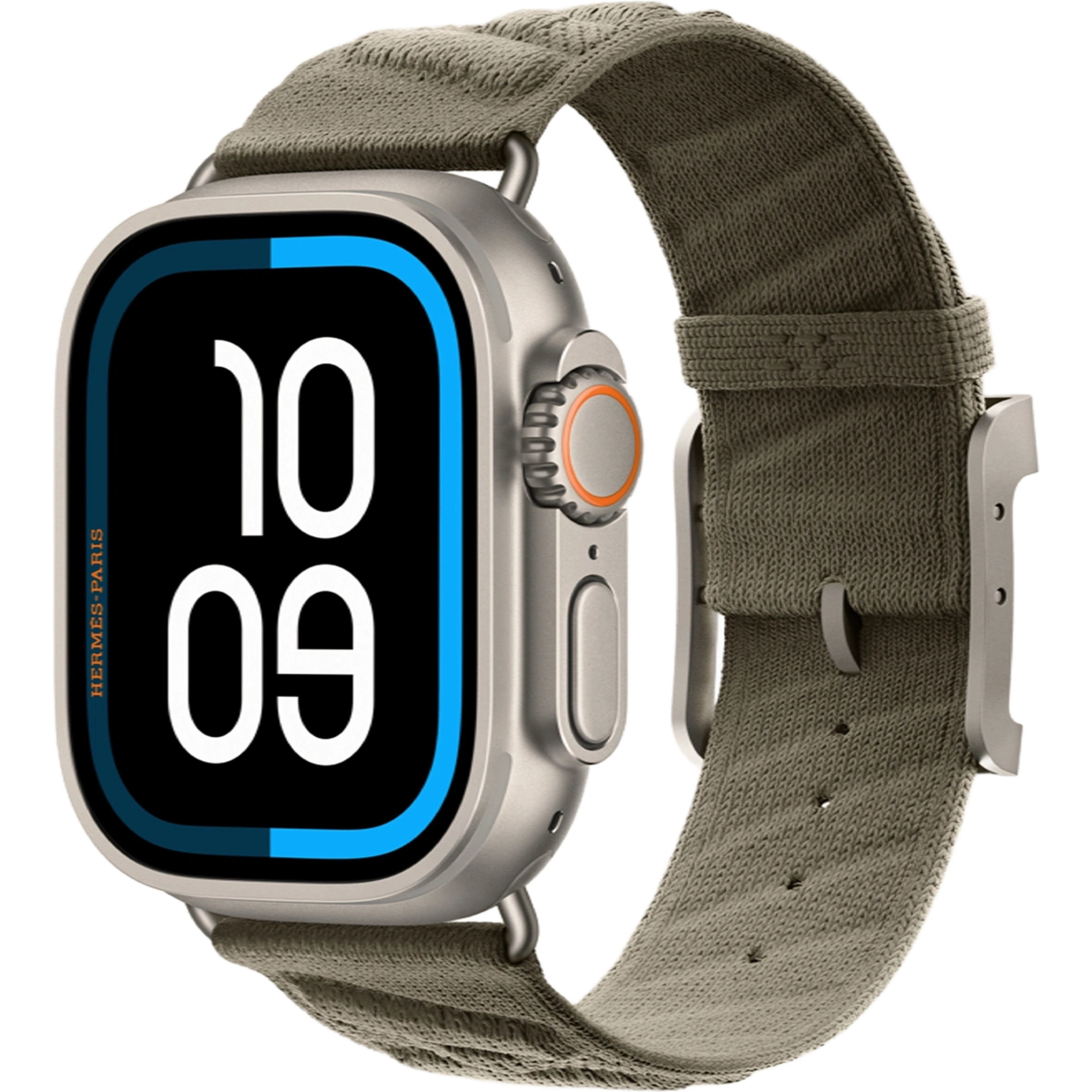 Apple Watch Hermès Ultra 3 GPS + Cellular 49mm Natural Titanium Case with Gris Titane En Mer (MF2A4+MGN84)