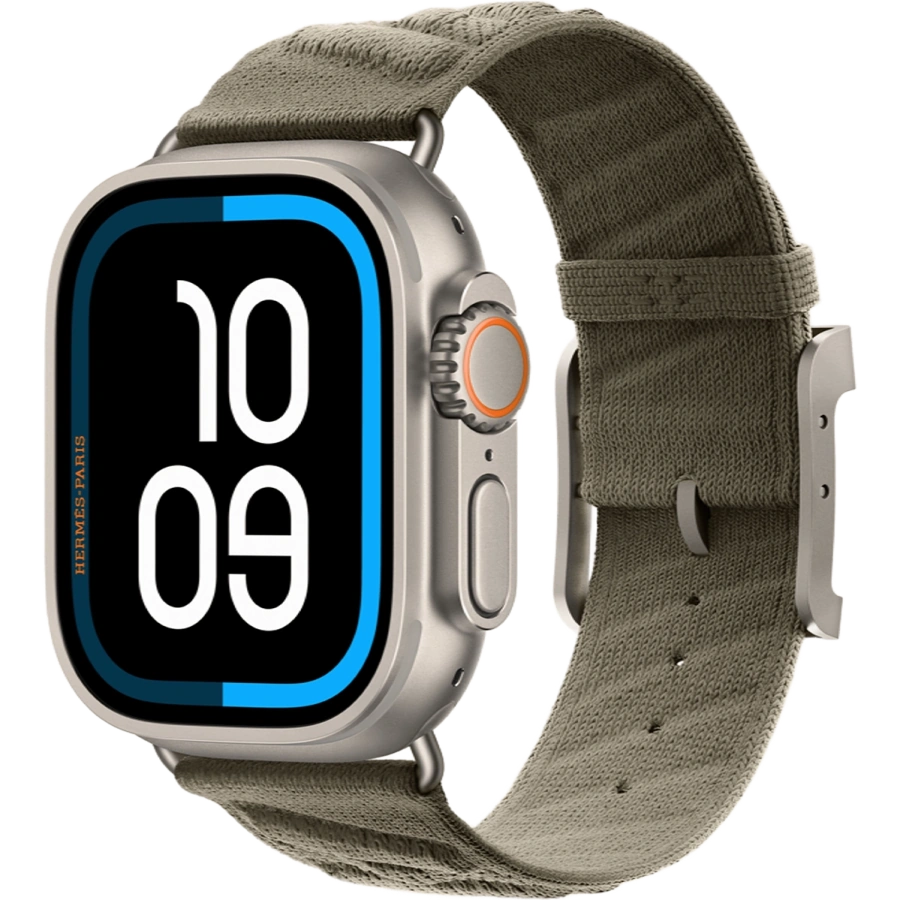 Apple Watch Hermès Ultra 3 GPS + Cellular 49mm Natural Titanium Case with Gris Titane En Mer (MF2A4+MGN84)