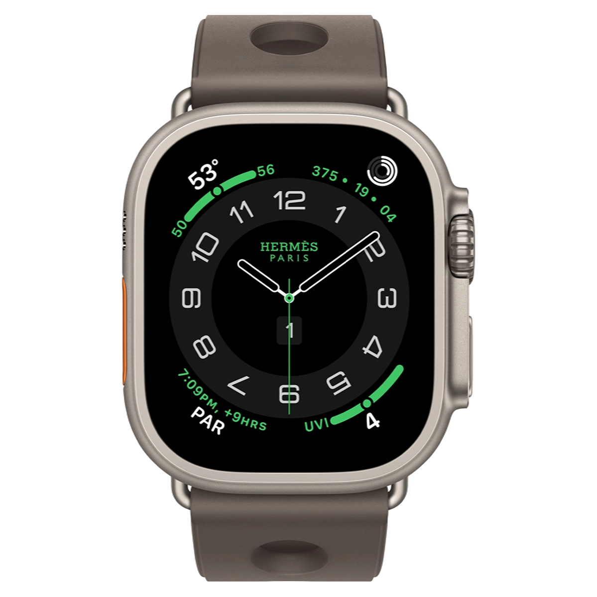 Apple Watch Hermès Ultra 3 GPS + Cellular 49mm Natural Titanium Case with Gris Titane Scub’H Diving (MF2A4+MGNC4)